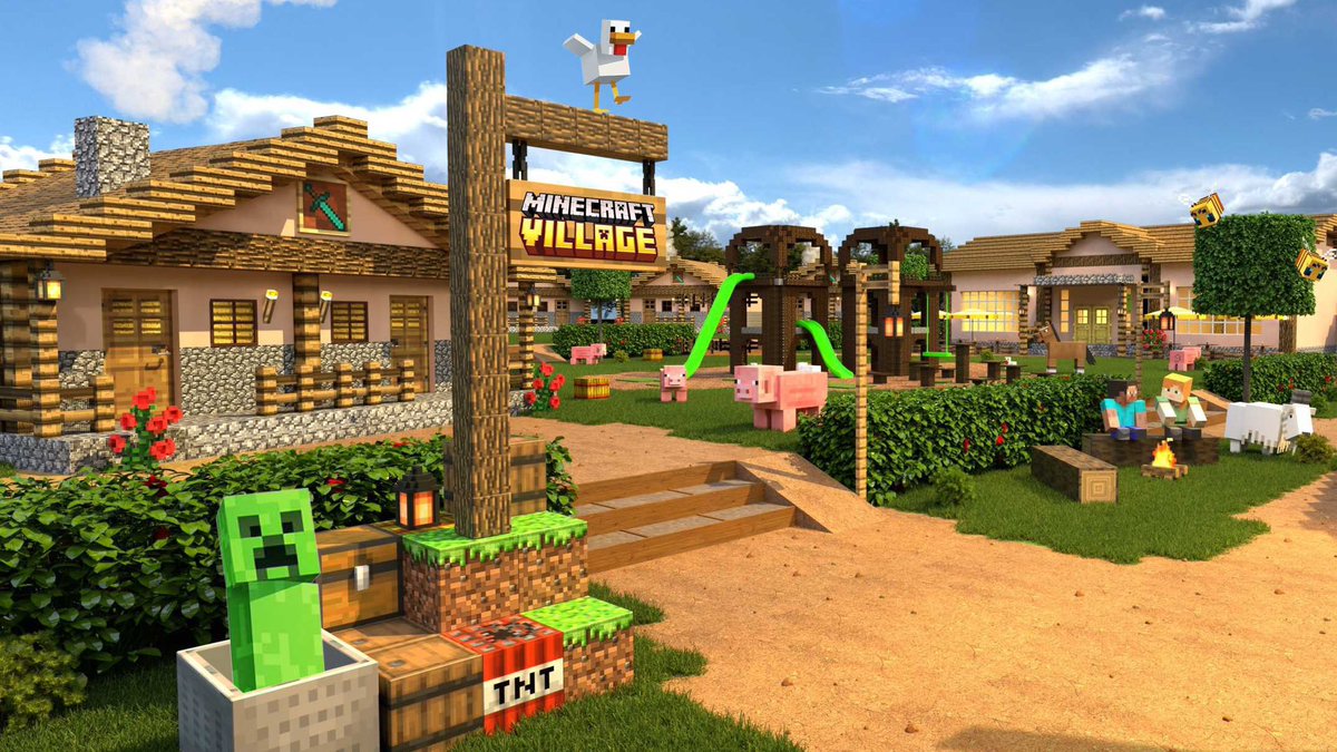 comunidademc's tweet photo. 🚨 A empresa por trás da Legoland, planeja fazer parques temáticos de Minecraft, com lançamento previsto para 2026 e 2027.

Segue algumas imagens conceituais: https://t.co/Lpumot2eo0