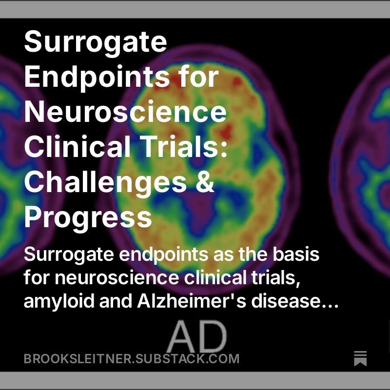 BrooksLeitner's tweet photo. Does neuroscience stand to benefit from better surrogate endpoints?

Surrogate endpoints hold the potential to increase the odds of clinical trial success and  patient benefit. Yet there are extremely few in neurological and psychiatric indications...

https://t.co/uf4ehGH3C8 https://t.co/AdIebzJjhN