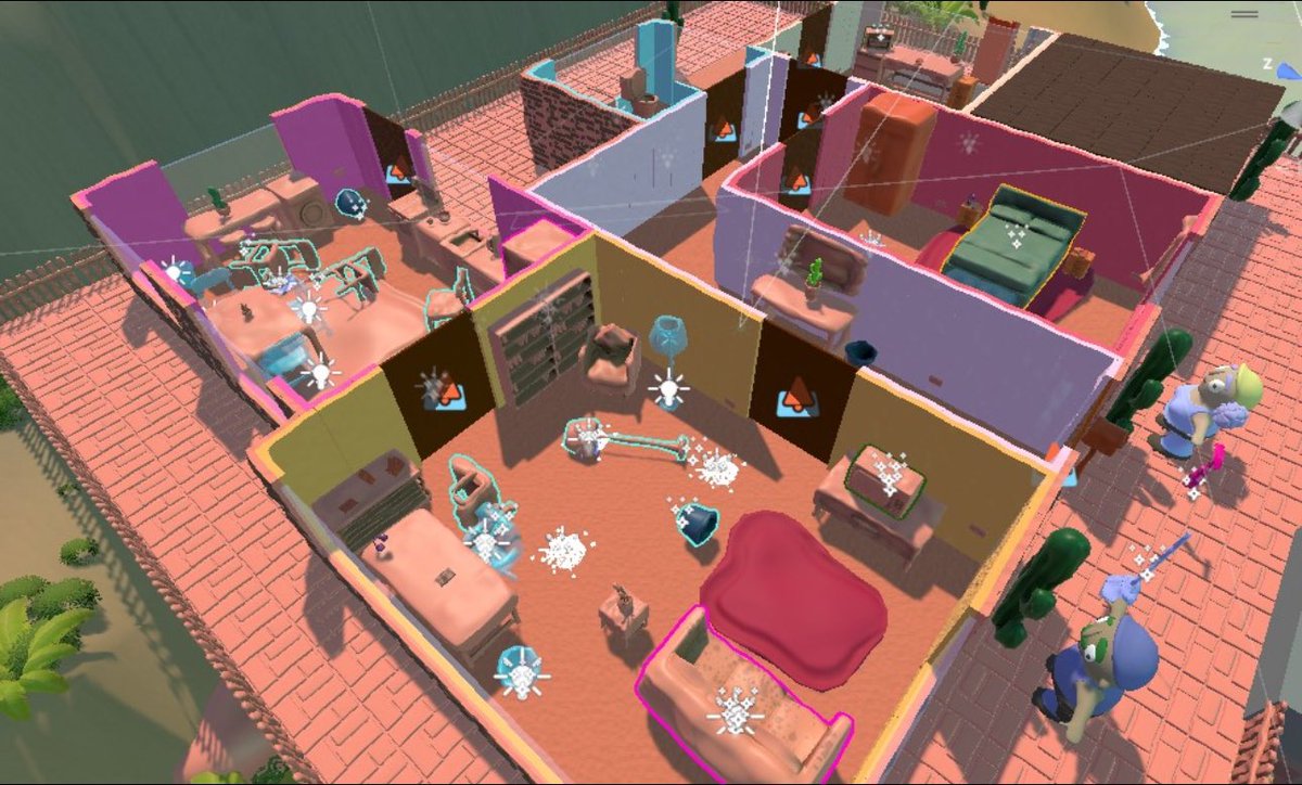 Mavitivo's tweet photo. The Contractors 🛠️

Two of you have to repair and clean a house whilst a house viewing goes on, you can’t get caught by the customer whilst you run frantically around and don’t shout at your friend.

👥 Two player co-op
🎮 Steam 
📆 TBA 
🌐 @ContractorsGame https://t.co/imlMl6VUYO