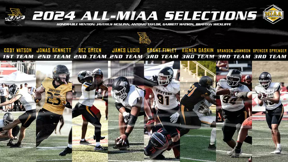 Missouri Western Athletics (@mwsugriffons) on Twitter photo ๐ NEWS: Counted among the best.
12 <a href="/MWSU_Football/">Missouri Western Football</a> players earned all-MIAA honors for the 2024 season.
๐ฐ - bit.ly/4fx7NA4
#PaintItBlack ๐ด| #A10Mentality ๐ NEWS: Counted among the best.
12 <a href="/MWSU_Football/">Missouri Western Football</a> players earned all-MIAA honors for the 2024 season.
๐ฐ - bit.ly/4fx7NA4
#PaintItBlack ๐ด| #A10Mentality