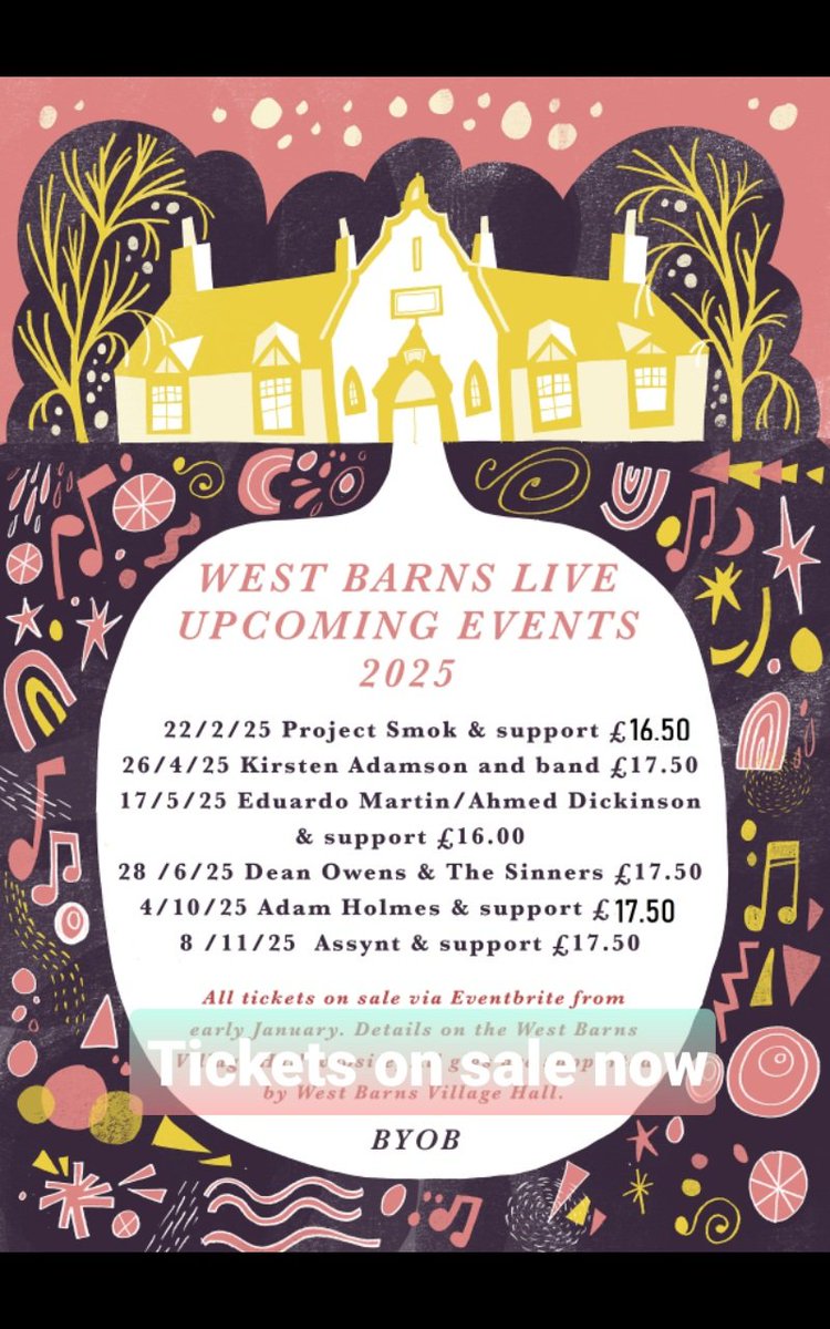 West Barns Village Hall (@westbarns_hall) on Twitter photo #westbarnslive <a href="/westbarns_hall/">West Barns Village Hall</a> is looking forward to 2025 with more great artists. <a href="/projectsmokband/">Project Smok</a> <a href="/KirstenAdamson4/">Kirsten Adamson</a> <a href="/ahmeddickinson/">Ahmed Dickinson</a> @deanowens1 <a href="/AdamHolmesMusic/">Adam Holmes</a> tkts on sale now @abmassie <a href="/BBCRnG/">BBC Radio nan GĂ idheal</a> <a href="/GaryInnes/">Gary Innes</a> <a href="/elcourier/">East Lothian Courier</a> <a href="/MusicNewsScot/">MUSIC NEWS Scotland</a> <a href="/roddyhart/">Roddy Hart</a> <a href="/EastLothian1/">WhatsOn East-Lothian</a> <a href="/eastlothianlife/">East Lothian Life Magazine</a> #westbarnslive <a href="/westbarns_hall/">West Barns Village Hall</a> is looking forward to 2025 with more great artists. <a href="/projectsmokband/">Project Smok</a> <a href="/KirstenAdamson4/">Kirsten Adamson</a> <a href="/ahmeddickinson/">Ahmed Dickinson</a> @deanowens1 <a href="/AdamHolmesMusic/">Adam Holmes</a> tkts on sale now @abmassie <a href="/BBCRnG/">BBC Radio nan GĂ idheal</a> <a href="/GaryInnes/">Gary Innes</a> <a href="/elcourier/">East Lothian Courier</a> <a href="/MusicNewsScot/">MUSIC NEWS Scotland</a> <a href="/roddyhart/">Roddy Hart</a> <a href="/EastLothian1/">WhatsOn East-Lothian</a> <a href="/eastlothianlife/">East Lothian Life Magazine</a>