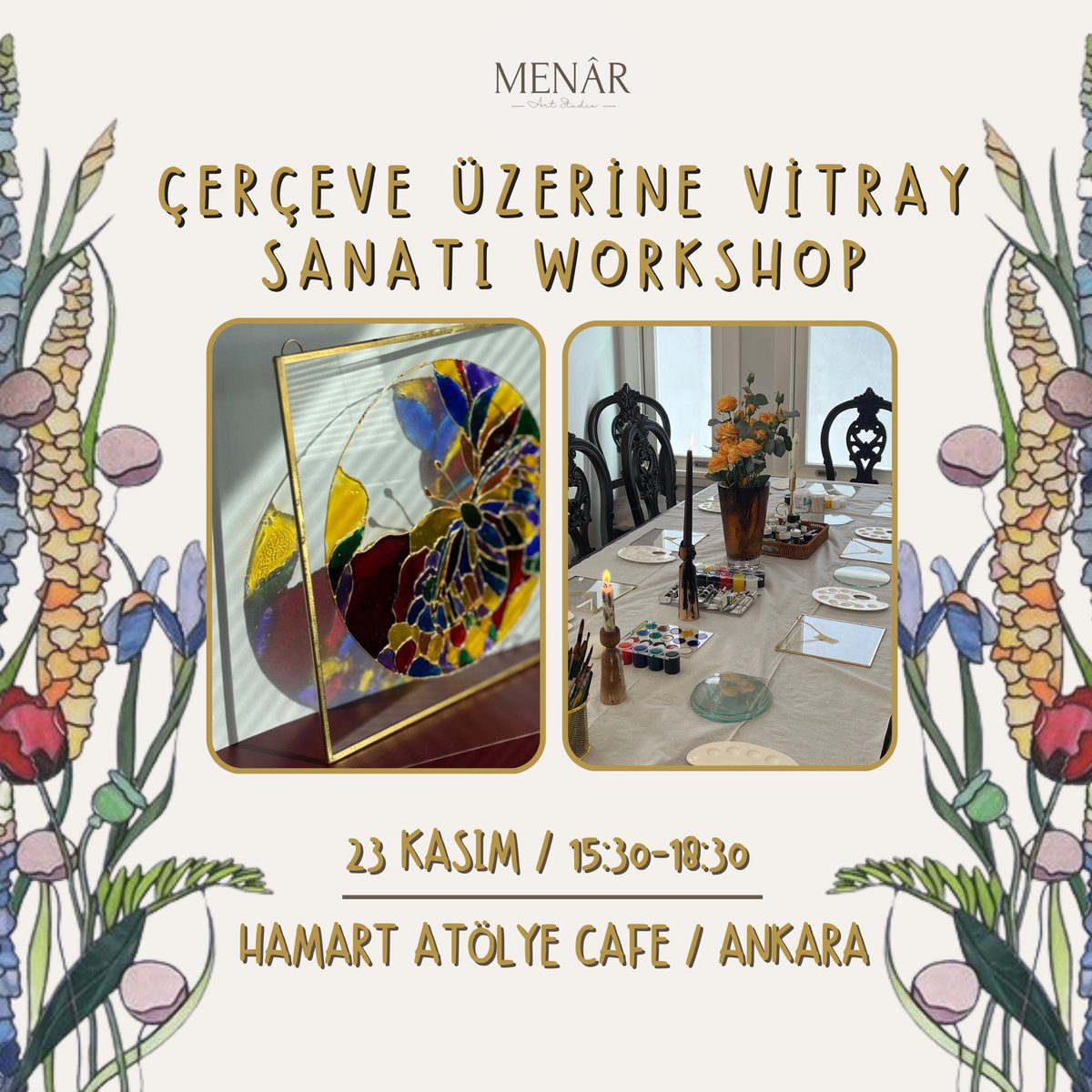 menarartstudio's tweet photo. 23-24 Kasım tarihlerinde Hamart Atölye Cafe Ankara’dayız!🥳🎉💛 https://t.co/o6cNZVK8fi