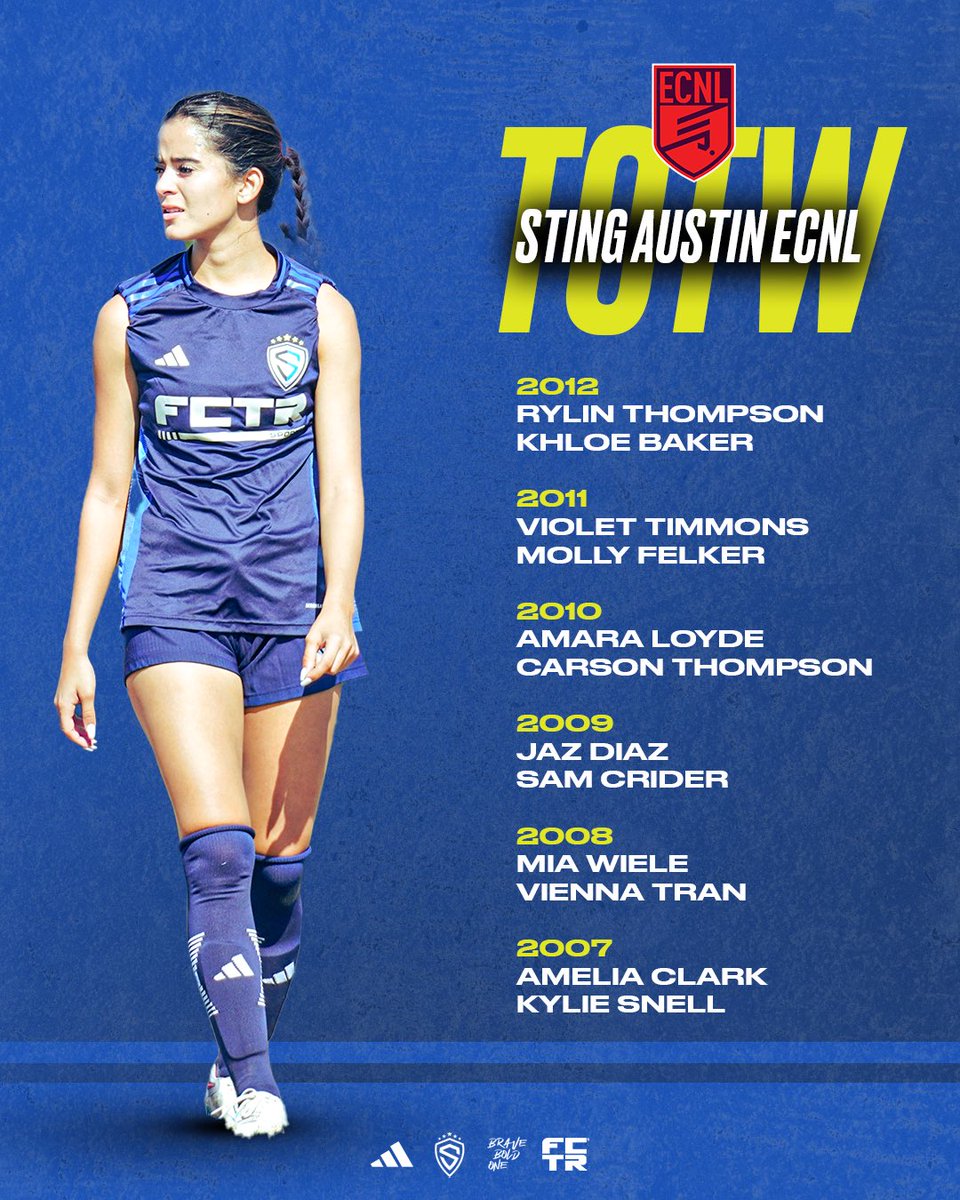 ECNL Team of the week! 💙⚽️

#wearesting #braveboldone @ecnlgirls
