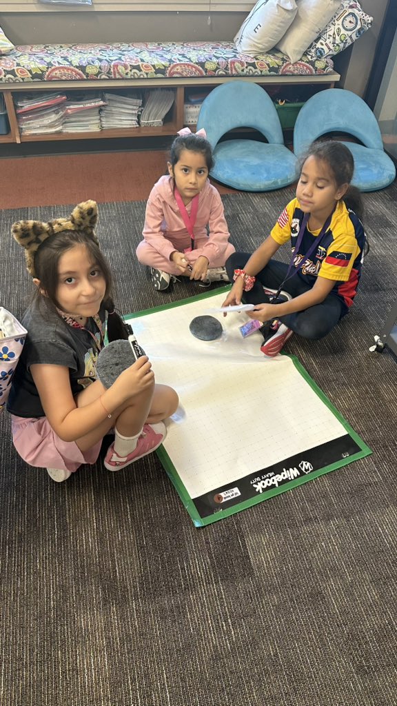 MrsMartinez71's tweet photo. My class loves using our wipebooks today to show how they solve word problems! 🎸🎸😍😍 @MJEjags @MJE2ndGrade https://t.co/goBaNtoppt