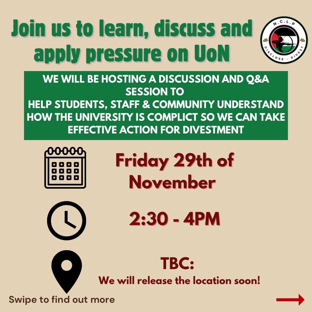 NottsPalCamp's tweet photo. 🏹🇵🇸RESEARCH REPORT HAS LAUNCHED 🇵🇸🏹

👉 Read the report 
👉 Share your thoughts 
👉 Share the report with others 
👉 Join us to discuss the findings

Access it here 👇
https://t.co/W2xNl4giMg 

#UoN #BDS #DIVEST #FREEPALESTINE #ComplicitInGenocide https://t.co/7Zp1j9LQ5Z