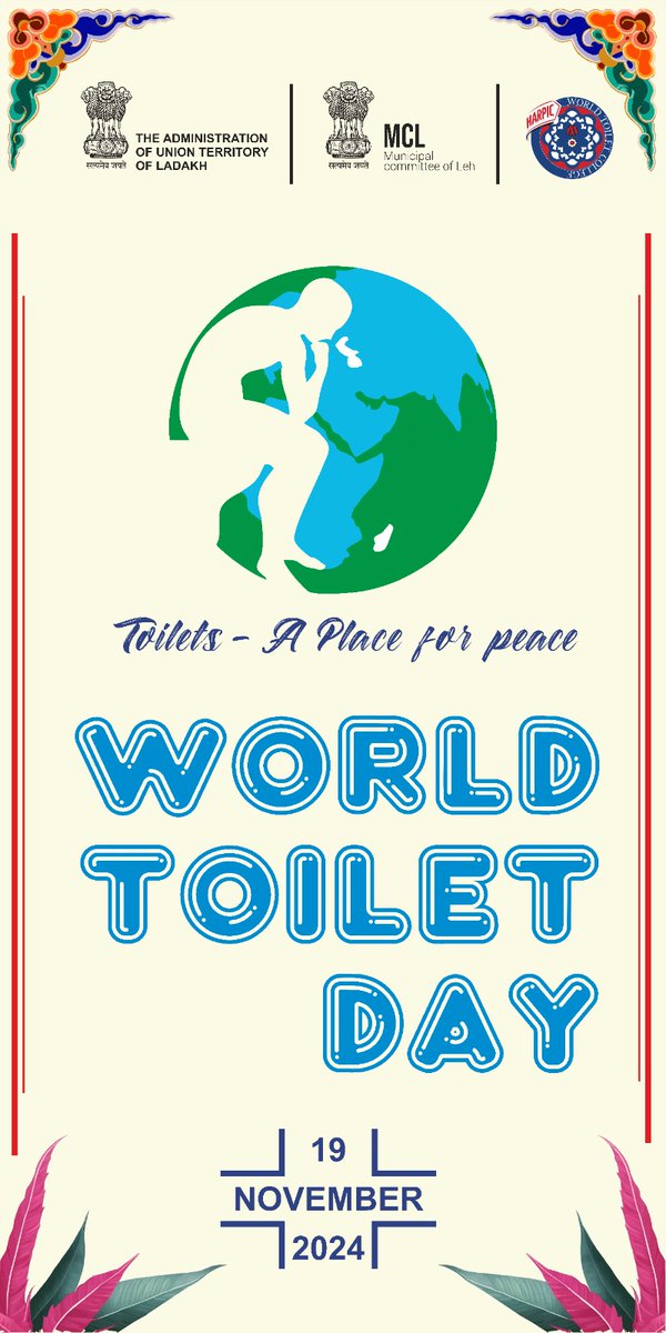 MCL_leh's tweet image. World Toilet Day celebrated at World Toilet College (HWTC), Leh, on November 19, 2024, with Municipal Committee Leh (MCL) in collaboration with the Amar Jyoti Yuvak Sangha. The event highlighted the importance of sanitation, &amp;amp; the dignity of sanitation workers.