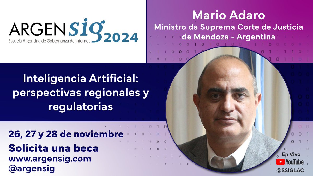#Programa #ARGENSIG 2024
goto.now/Rh6yr
virtual 26, 27 y 28 de noviembre
Para #beca Visita. 
goto.now/SwO5X
Hasta el 21/11 Vacantes limitadas
Para #becarios #destacados:
- UNSO ofrece 5 becas Fortinet
- SSIG ofrece 5 becas 17ta SSIG en #México 05/2025