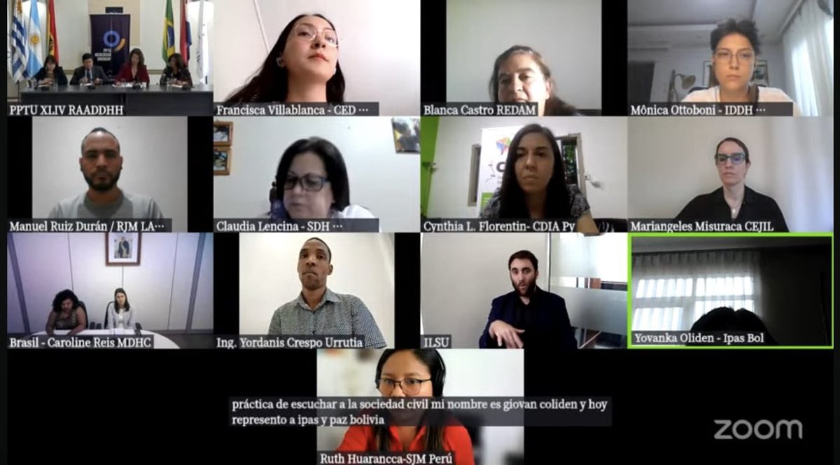 #IpasEnAcción | Este 18 de noviembre, Ipas Bolivia participó de una reunión convocada por el MERCOSUR, donde propusimos temas en plenaria, tales como #DSDR, #MUITF, la comunidad LGBTIQ+, y la violencia sexual en Bolivia con particularidad en Niñas y Adolescentes.