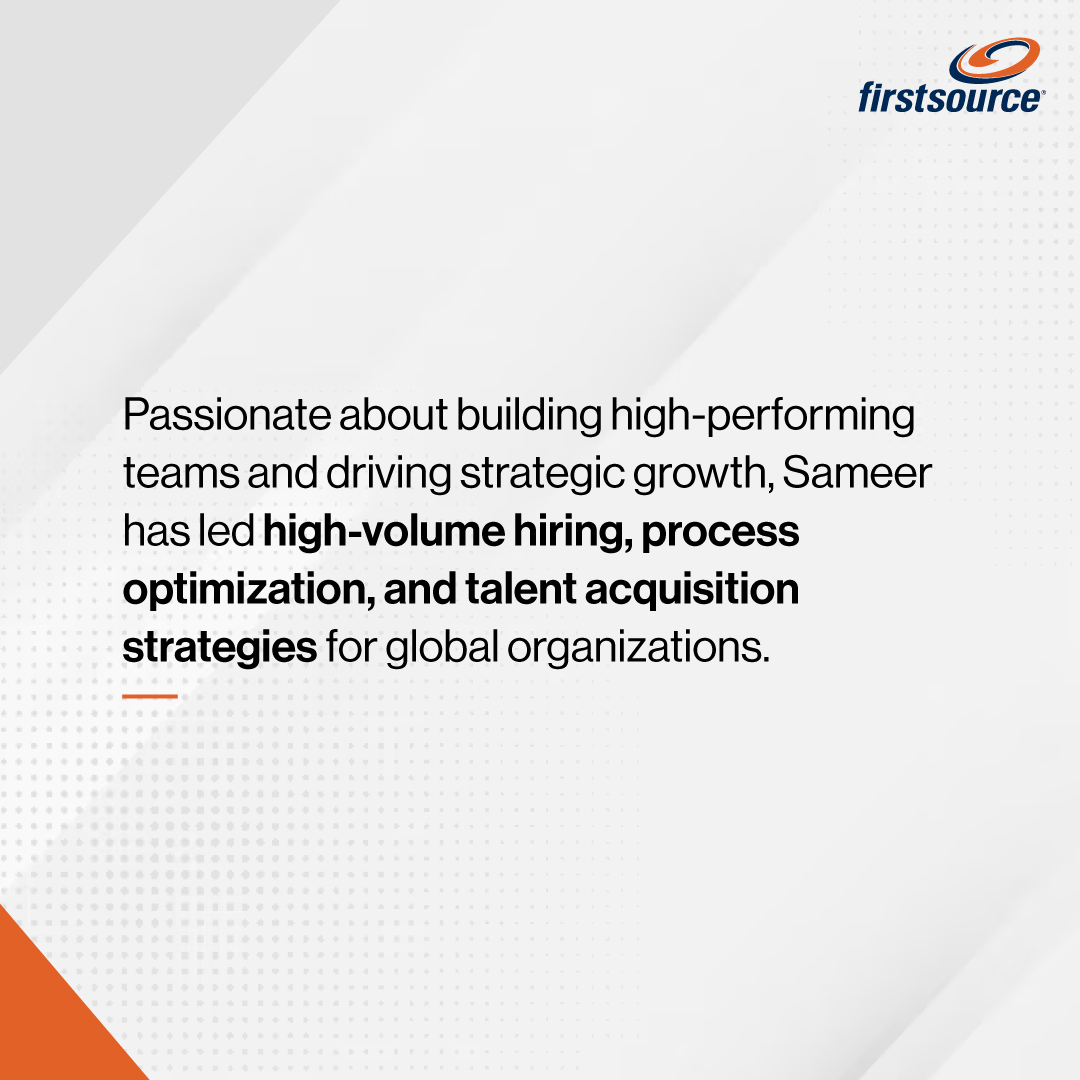 firstsource's tweet image. Welcome to #LifeAtFirstsource Sameer Ahuja!

#Firstsource #FirstForce #Leadership