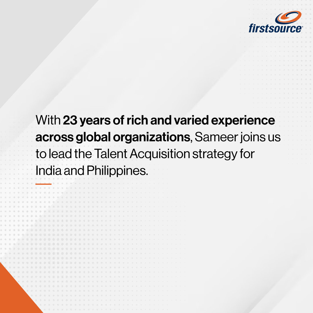 firstsource's tweet image. Welcome to #LifeAtFirstsource Sameer Ahuja!

#Firstsource #FirstForce #Leadership