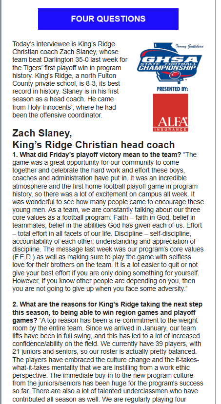 Coach_Slaney's tweet photo. I appreciate the opportunity to be the interviewee this morning for the @GHSFdaily! 

#FED https://t.co/wDv8FMwdse
