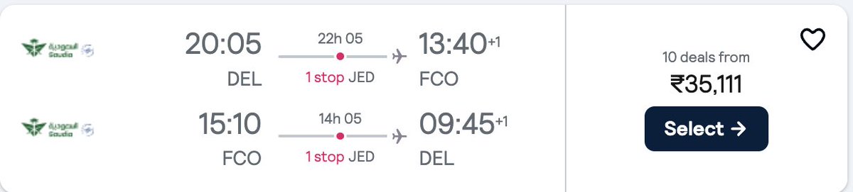 outofofficedaku's tweet photo. #LOOTOOOᵈᵃᵏᵘ

Delhi ✈️ Rome Return 
Rs. 34K 🎒💼
@IndiGo6E or @Saudi_Airlines
Dec 24 + Feb to April &amp; Aug to Oct 25

Share | RT

#DakuFlightDeals https://t.co/rXkkIaJsT9