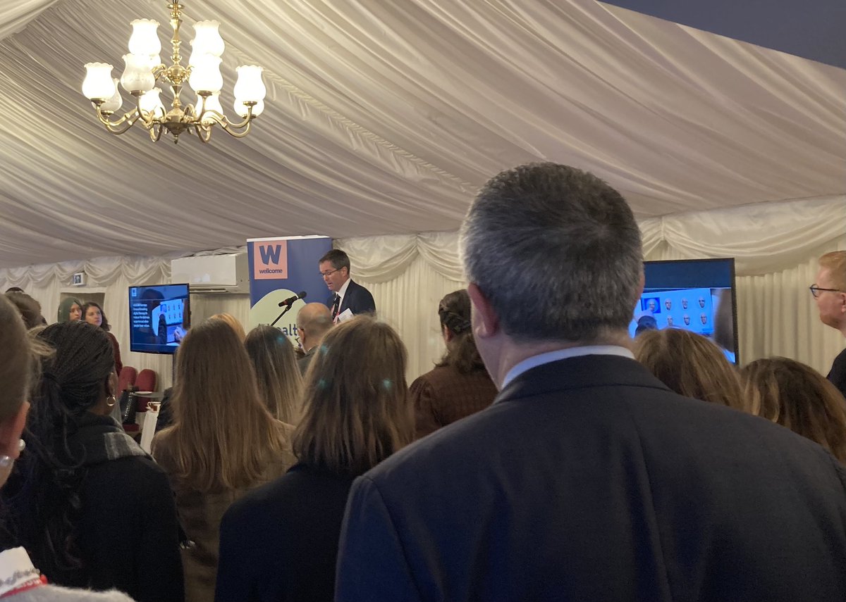 Brilliant to see a packed house for <a href="/wellcometrust/">Wellcome</a> reception in Parliament this morning. 

💬 <a href="/jarottingen/">John-Arne Røttingen</a> 
The UK is one of the best places in the world to do science, but we need the government to build on strengths and tackle barriers.