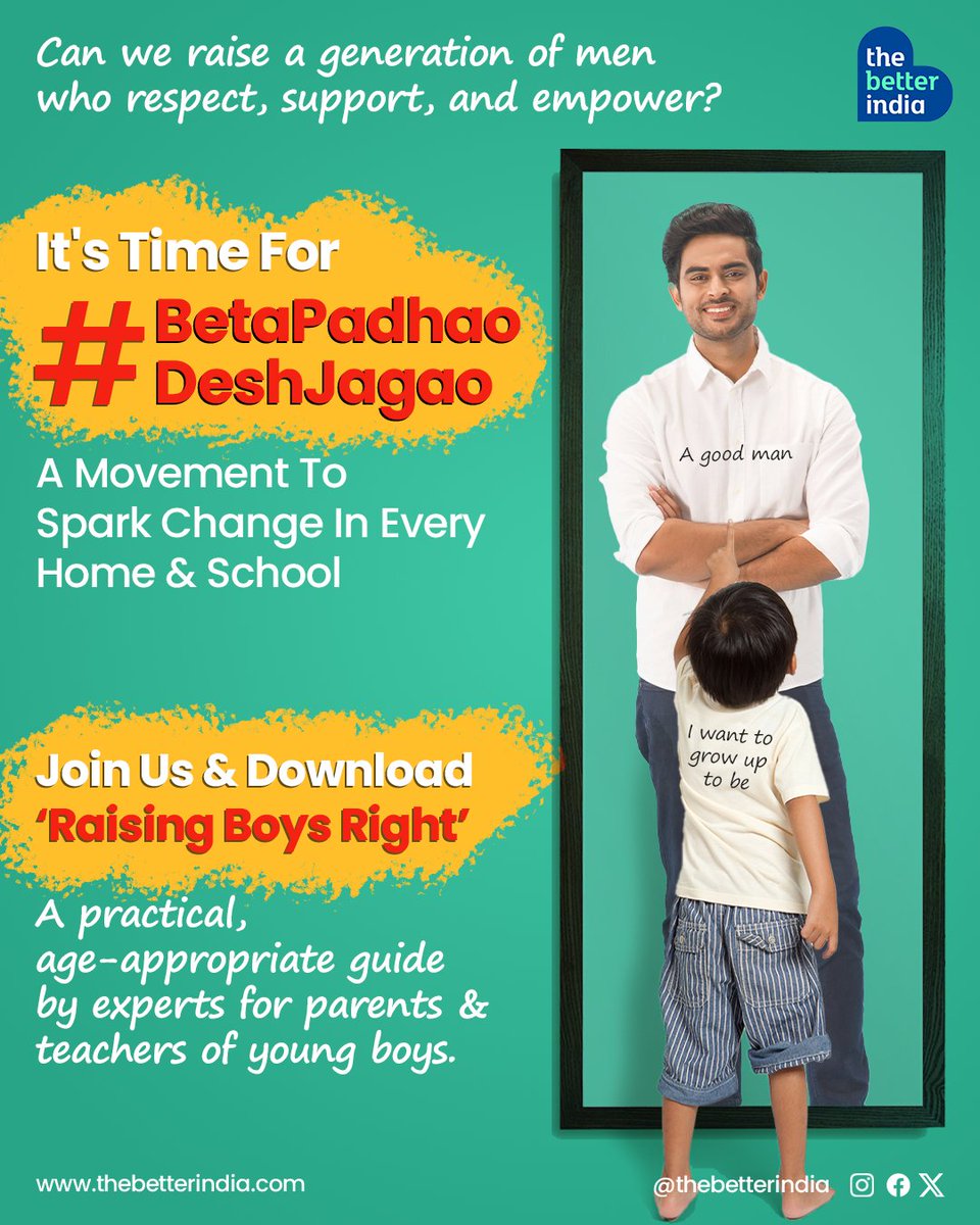 thebetterindia's tweet photo. Equality starts within the walls of our homes. 

@ecfindia 

#RaisingBoysRight #ShareTheLoad #EqualityStartsAtHome #BreakTheCycle #TeamworkAtHome #GenderEquality #SharedResponsibilities https://t.co/3hcqT0Cl05