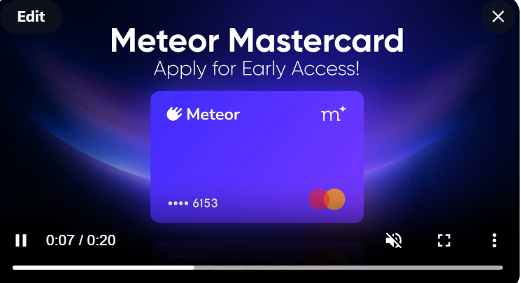 meteortestx's tweet photo. Meteor MasterCard: Get Early Access!💳

Reserve your spot now for just $5 USDC
—fully refundable &amp; only for a limited time⏳

✨ BONUS: Earn an Expert Contract in Harvest Moon and qualify for Meteor airdrops!

🙋‍♂️How to apply? 
👇See the next tweet for details! https://t.co/Yxfkpr1qQG