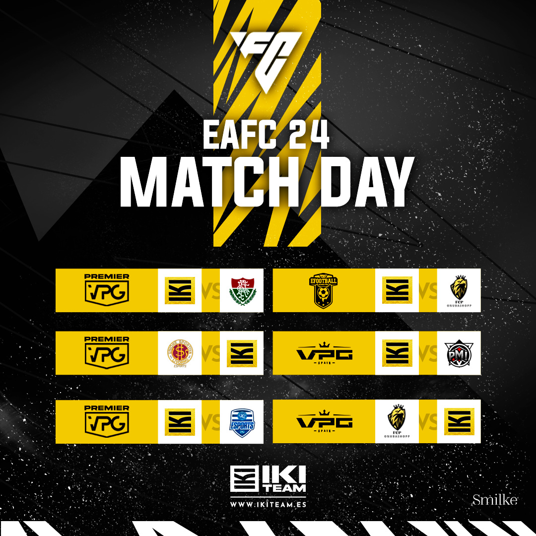 IKI Team (@ikiteam) on Twitter photo ⚽️𝐌𝐀𝐓𝐂𝐇 𝐃𝐀𝐘⚽️
🏆 <a href="/VPGEurope/">Virtual Pro Gaming | Europe</a> // Copa
🆚 <a href="/ClubSenshi/">Senshi Esports Club 🇵🇹</a> // ⏰ 21:25h
🏆 <a href="/VPGEurope/">Virtual Pro Gaming | Europe</a> // Jornada 27
🆚 @LivornoEsports // ⏰ 21:45h
🏆 <a href="/VPGEurope/">Virtual Pro Gaming | Europe</a> // Jornada 28
🆚 <a href="/QPReSports/">QPR eSports</a> // ⏰ 22:15h
🏆 <a href="/PLGeFootBall/">PLG España</a> // Jornada 6
🆚 <a href="/eSportsFCP/">FCP eSports 🦅</a> // ⏰ 22:40h
🏆 <a href="/VPG_Spain/">Virtual Pro Gaming España</a> // Jornada 3
🆚 ⚽️𝐌𝐀𝐓𝐂𝐇 𝐃𝐀𝐘⚽️
🏆 <a href="/VPGEurope/">Virtual Pro Gaming | Europe</a> // Copa
🆚 <a href="/ClubSenshi/">Senshi Esports Club 🇵🇹</a> // ⏰ 21:25h
🏆 <a href="/VPGEurope/">Virtual Pro Gaming | Europe</a> // Jornada 27
🆚 @LivornoEsports // ⏰ 21:45h
🏆 <a href="/VPGEurope/">Virtual Pro Gaming | Europe</a> // Jornada 28
🆚 <a href="/QPReSports/">QPR eSports</a> // ⏰ 22:15h
🏆 <a href="/PLGeFootBall/">PLG España</a> // Jornada 6
🆚 <a href="/eSportsFCP/">FCP eSports 🦅</a> // ⏰ 22:40h
🏆 <a href="/VPG_Spain/">Virtual Pro Gaming España</a> // Jornada 3
🆚