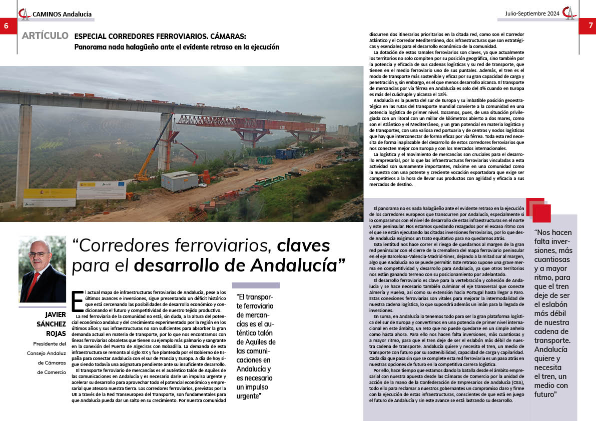 Cámaras Andalucía (@ccandalucia) on Twitter photo 🚂El presidente de <a href="/CCAndalucia/">Cámaras Andalucía</a> <a href="/jsanchezcec/">Javier Sánchez Rojas</a> reivindicando las infraestructuras ferroviarias pendientes de los corredores europeos para impulsar el desarrollo de Andalucía en la revista del Colegio de Ingenieros de Caminos de Andalucía 🚂El presidente de <a href="/CCAndalucia/">Cámaras Andalucía</a> <a href="/jsanchezcec/">Javier Sánchez Rojas</a> reivindicando las infraestructuras ferroviarias pendientes de los corredores europeos para impulsar el desarrollo de Andalucía en la revista del Colegio de Ingenieros de Caminos de Andalucía