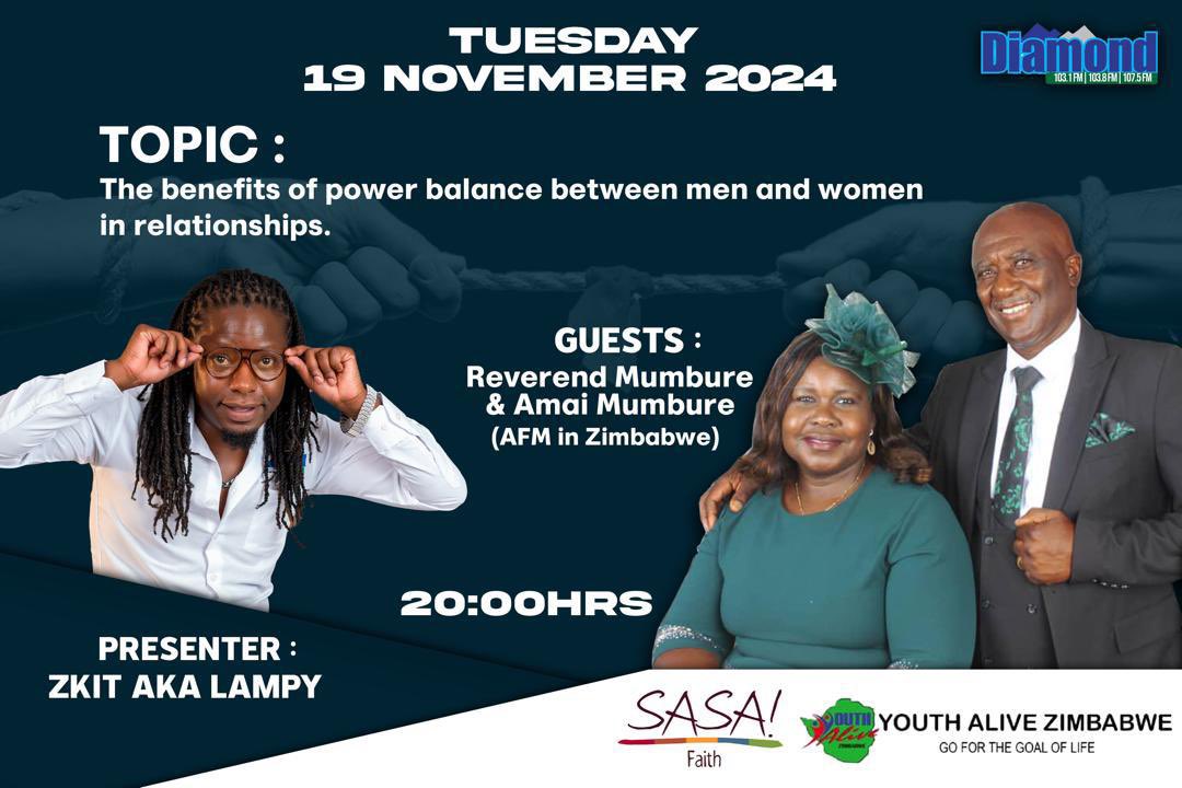 SpeakOut Campaign (@speak_campaign) on Twitter photo Join us today to discuss benefits of power balance between men and women. <a href="/DiamondFMZim/">Diamond Fm Zim News</a> <a href="/RuvaTaps/">RUVA🌺</a> <a href="/BatsiraiZhou/">Batsirai Zhou</a> <a href="/LaurelleMbarad1/">Laurelle Mbaradza</a> <a href="/nyadetedj/">Donna Nyadete</a> #sasafaith #endvaw Join us today to discuss benefits of power balance between men and women. <a href="/DiamondFMZim/">Diamond Fm Zim News</a> <a href="/RuvaTaps/">RUVA🌺</a> <a href="/BatsiraiZhou/">Batsirai Zhou</a> <a href="/LaurelleMbarad1/">Laurelle Mbaradza</a> <a href="/nyadetedj/">Donna Nyadete</a> #sasafaith #endvaw