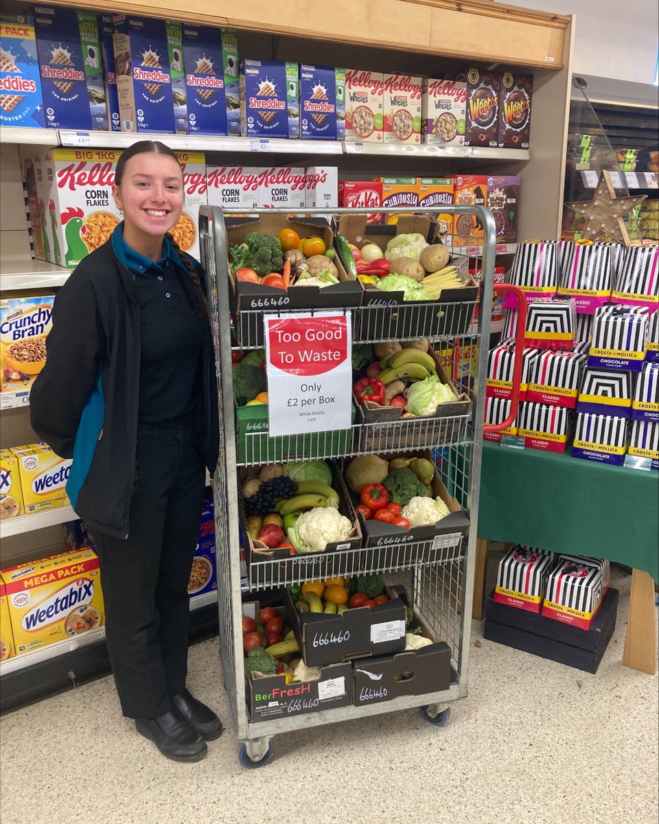Evie has Too Good To Waste fruit and veg boxes at Scotforth 🥕🍌