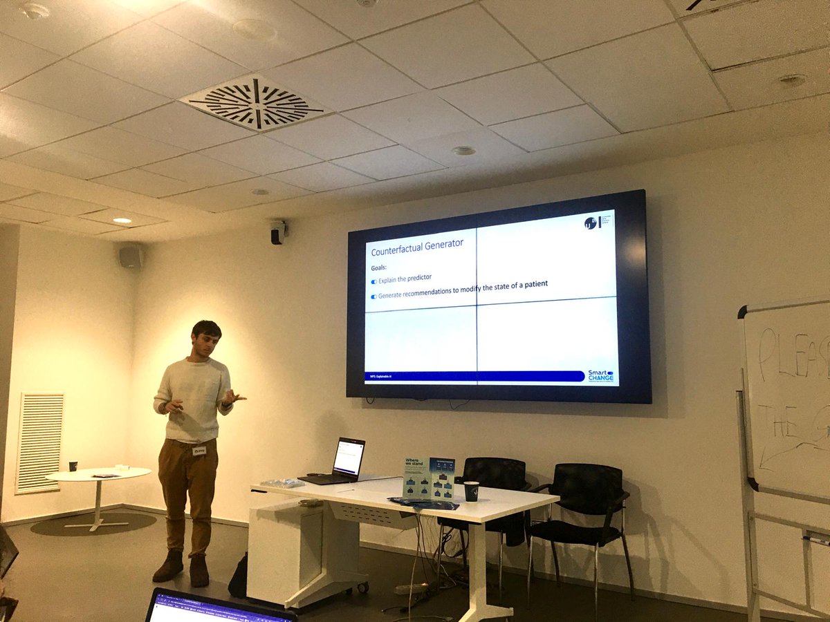 SmartCHANGE_eu's tweet image. Continuing on with @USI_en, Gabriele Dominici illustrates the use and importance of #explainableAI in the generation of #counterfactuals and, later, of actionable outputs