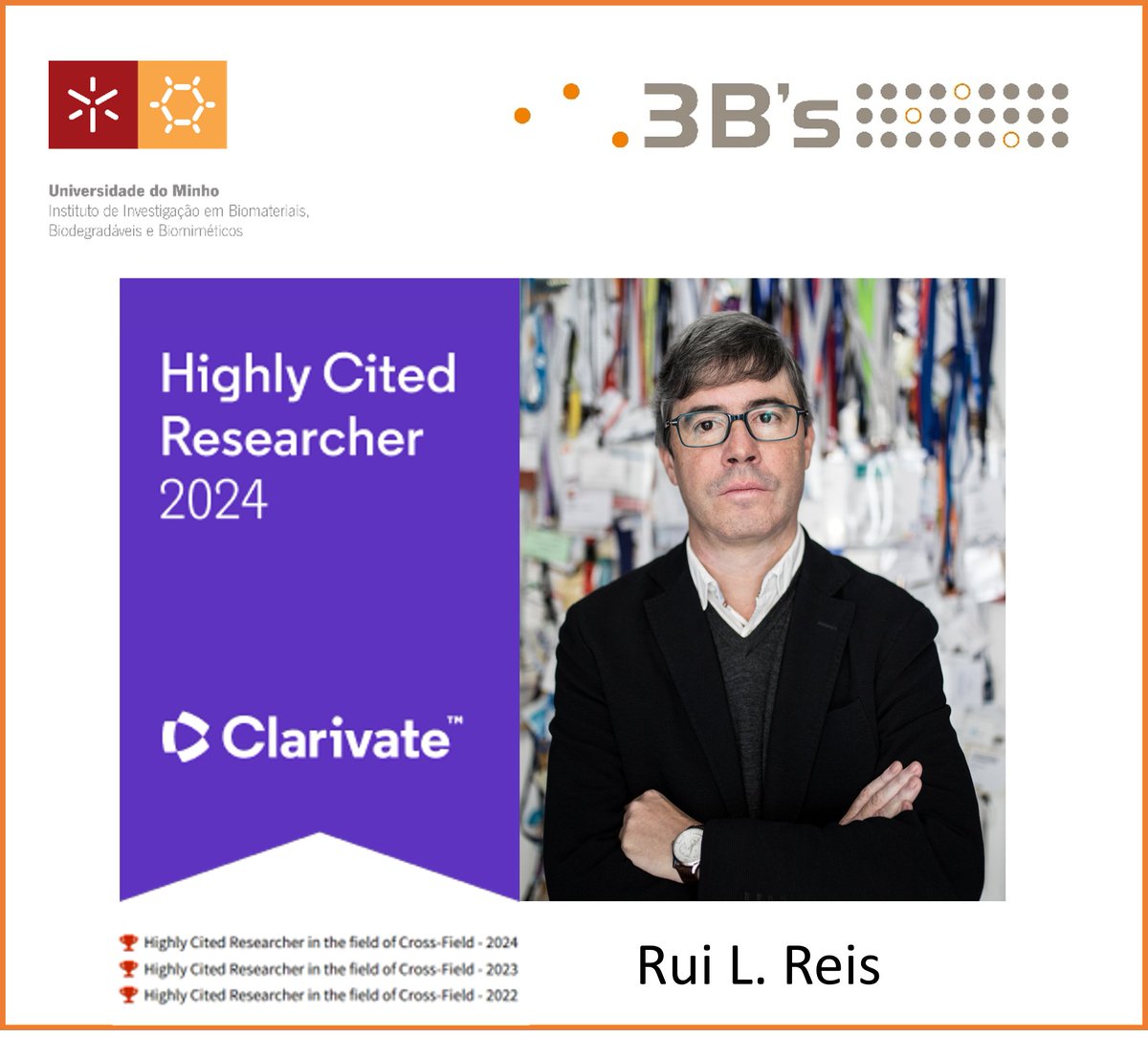 3B's Research Group (@3bsuminho) on Twitter photo <a href="/RLGReis/">Rui L. Reis</a> among the <a href="/ClarivateAG/">Clarivate for Academia & Government</a> list of Highly Cited Researchers 2024 in the field of Cross-Field, for the third consecutive year! Congratulations!!
Check the full list: clarivate.com/highly-cited-r…
#HighlyCited2024 <a href="/ClarivateAG/">Clarivate for Academia & Government</a>
<a href="/3bsuminho/">3B's Research Group</a> <a href="/UMinho_Oficial/">Universidade Minho</a> <a href="/RLGReis/">Rui L. Reis</a> among the <a href="/ClarivateAG/">Clarivate for Academia & Government</a> list of Highly Cited Researchers 2024 in the field of Cross-Field, for the third consecutive year! Congratulations!!
Check the full list: clarivate.com/highly-cited-r…
#HighlyCited2024 <a href="/ClarivateAG/">Clarivate for Academia & Government</a>
<a href="/3bsuminho/">3B's Research Group</a> <a href="/UMinho_Oficial/">Universidade Minho</a>