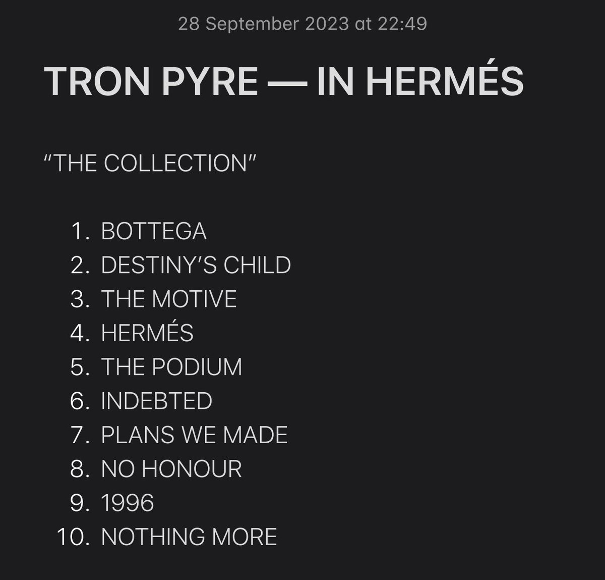 TRONPYRE's tweet photo. Frame 1: what I drove around playing for my friends last year when I thought I had THE album done…

Frame 2: what everybody else heard and thought “classic”

There’s multiple versions that precede what you heard as the final… maybe one day I’ll get to release songs like “the motive” for you to hear.