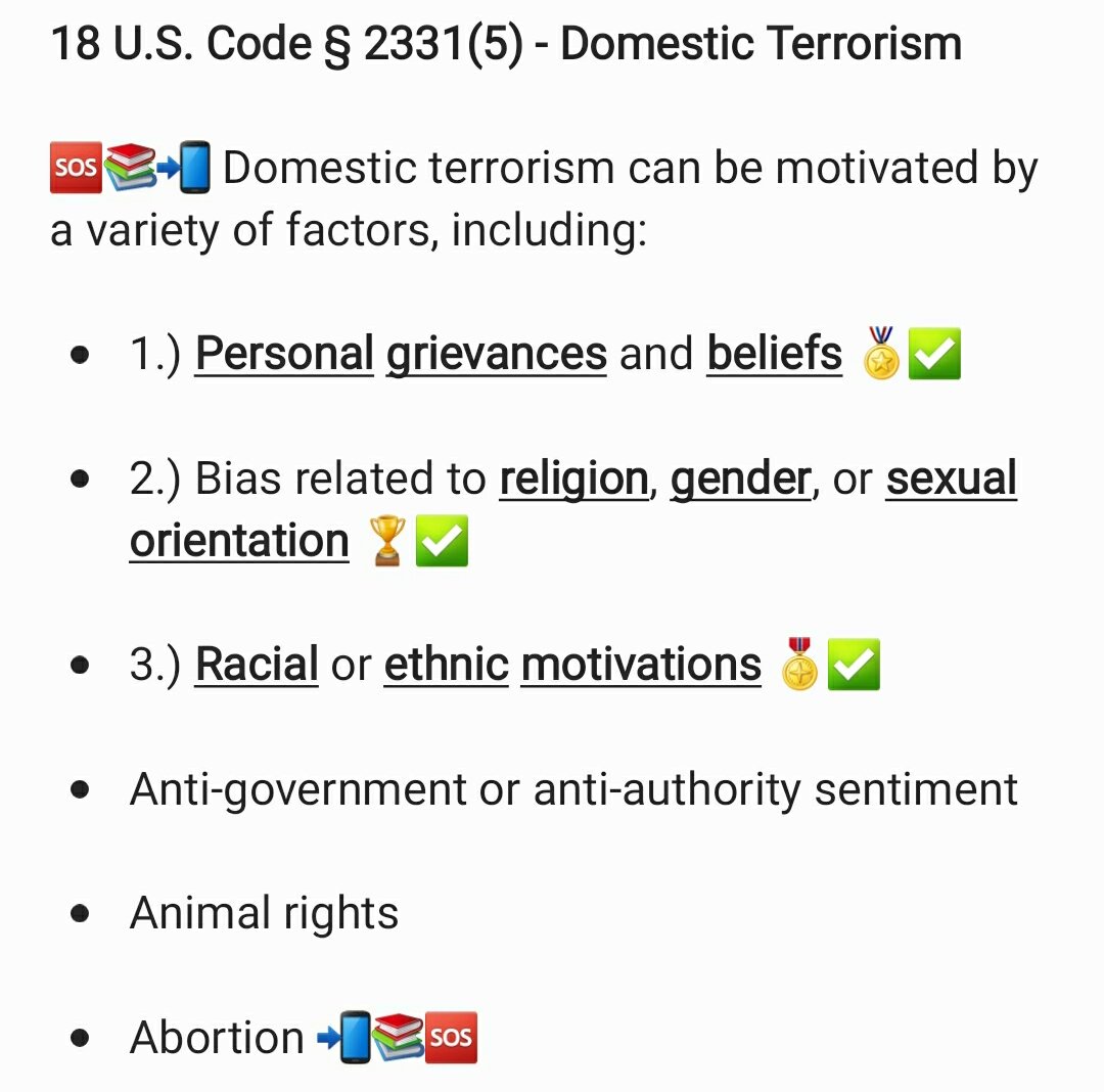 EjaeWild's tweet photo. 🆘️📲 Domestic Terrorism! 📲🆘️
🆘️📲 Cyber Terrorism! 📲🆘️

👉 18 U.S. Code § 2331(5): Domestic Terrorism 🖥

👉 18 U.S. Code § 1030: Cyber Terrorism 💻

👑
🕵️‍♂️
🎖
🏝

🏳️‍🌈⚣🔮📧💰💳⛤🏅🏳️‍🌈
#GayWatchdog
#GayWhistleblower
#Lawsuit
#GayInformant
#GayBillionaire
🏳️‍🌈⚣🍻🏆☎️🧾🌿📚🏳️‍🌈 https://t.co/SO4lciQ5sP