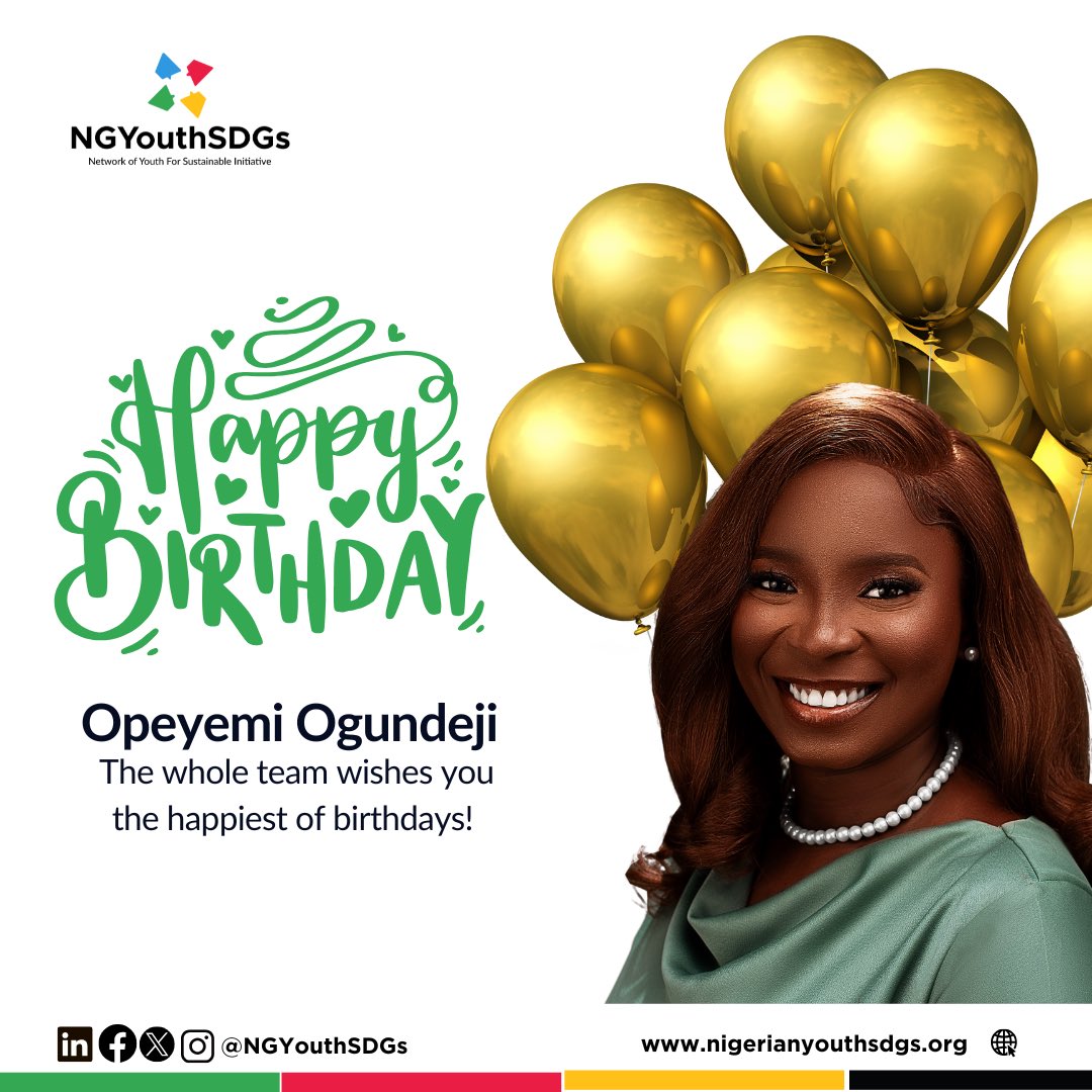 #NGYouthSDGs | Nigeria Youth SDGs (@ngyouthsdgs) on Twitter photo Happy Birthday, <a href="/AOG_OOG/">Opeyemi Ogundeji</a> 🎉
Today, we celebrate our amazing Programmes Manager and team member.✨
Opeyemi’s commitment have strengthened our program execution and advanced the vision of <a href="/NGYouthSDGs/">#NGYouthSDGs | Nigeria Youth SDGs</a>
We are grateful to have you on the team! Wishing you the best ahead!💓 Happy Birthday, <a href="/AOG_OOG/">Opeyemi Ogundeji</a> 🎉
Today, we celebrate our amazing Programmes Manager and team member.✨
Opeyemi’s commitment have strengthened our program execution and advanced the vision of <a href="/NGYouthSDGs/">#NGYouthSDGs | Nigeria Youth SDGs</a>
We are grateful to have you on the team! Wishing you the best ahead!💓