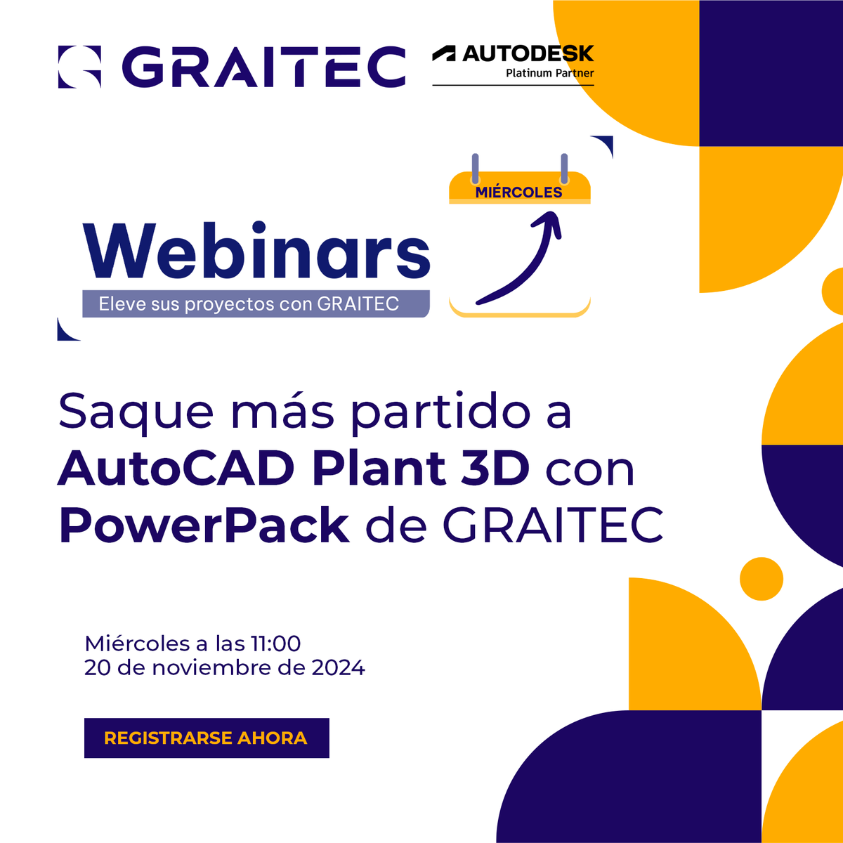 ¿Buscando simplificar su diseño en P&amp;ID y Piping?

Le invitamos a nuestro webinar gratuito el próximo miércoles 20 de noviembre a las 11:00, donde exploraremos cómo PowerPack para Plant 3D y sus funciones exclusivas pueden revolucionar su trabajo.

👉 bit.ly/4hVgUvJ