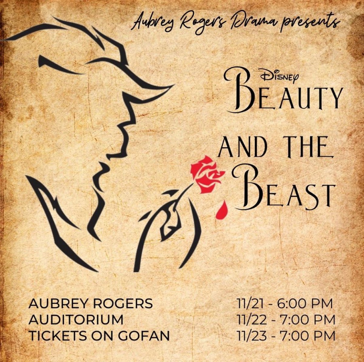 Join us this week as Aubrey Rogers drama presents Beauty and the Beast. 🌹