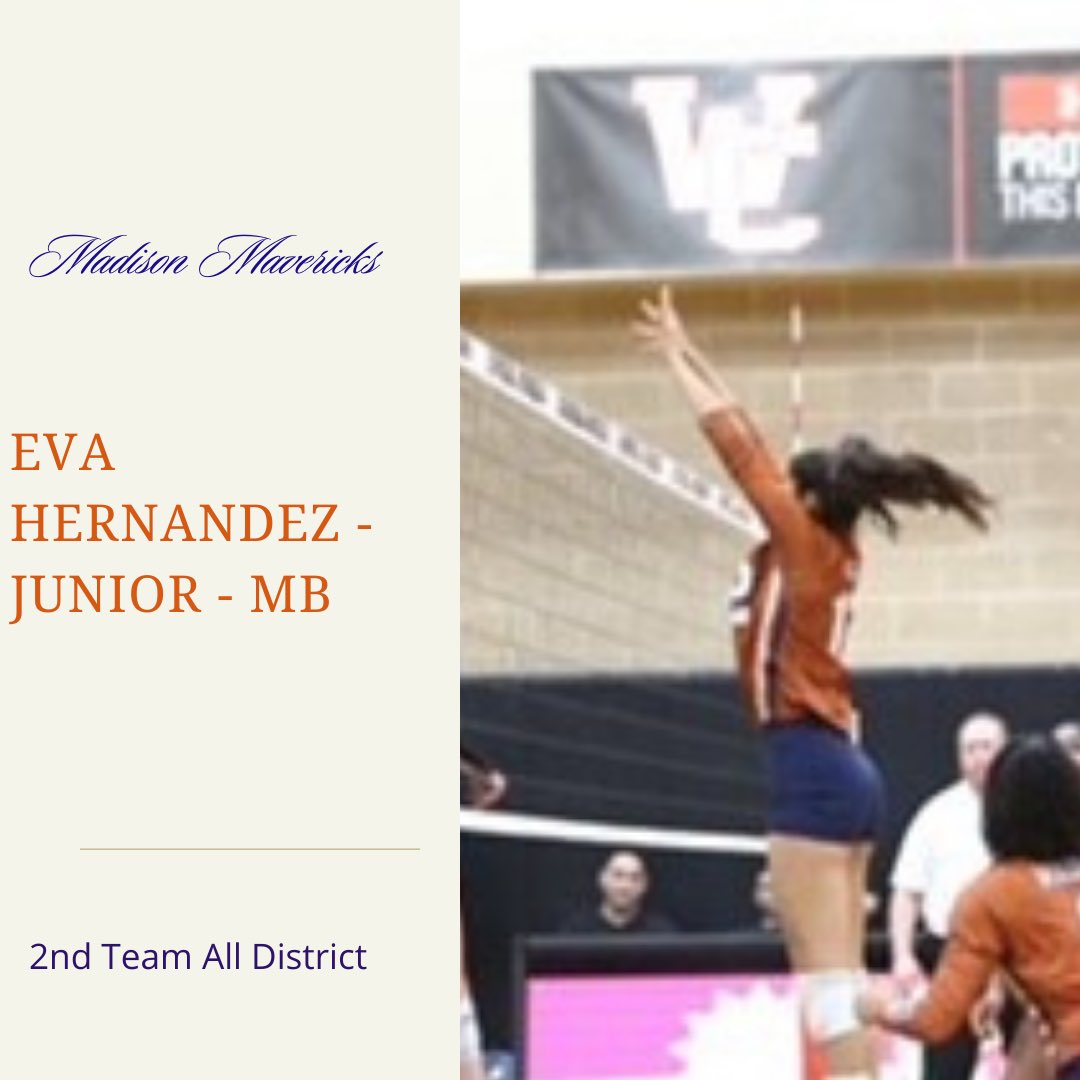 Congratulations to our very own Eva Hernandez for getting 2nd Team All District Honors. We see you E V A!!!