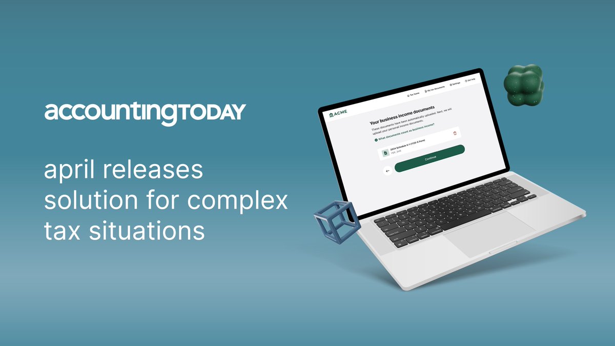 ICYMI: We launched aprilPro: blending our award-winning digital experience with expert tax pros for complex tax needs or those who prefer pro support. Learn more via <a href="/AccountingToday/">Accounting Today</a> accountingtoday.com/news/april-rel…