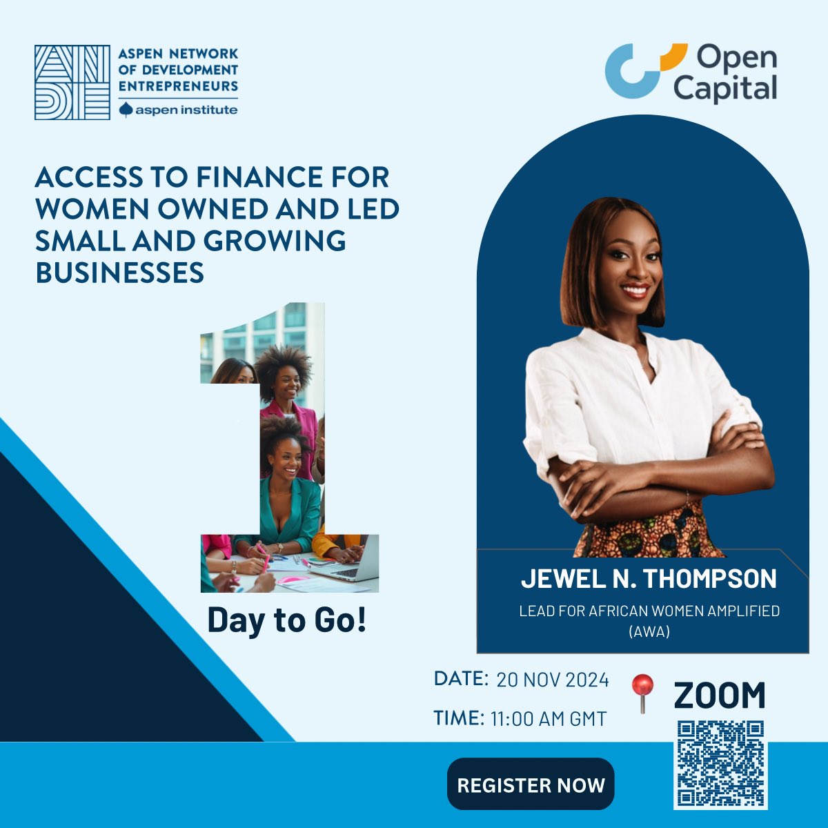 Don't miss Jewel THOMPSON's presentation at our webinar tomorrow.

Sign up: aspeninstitute.zoom.us/webinar/regist…

#AccessToFinance #ImpactInvesting #ThoughtLeadership