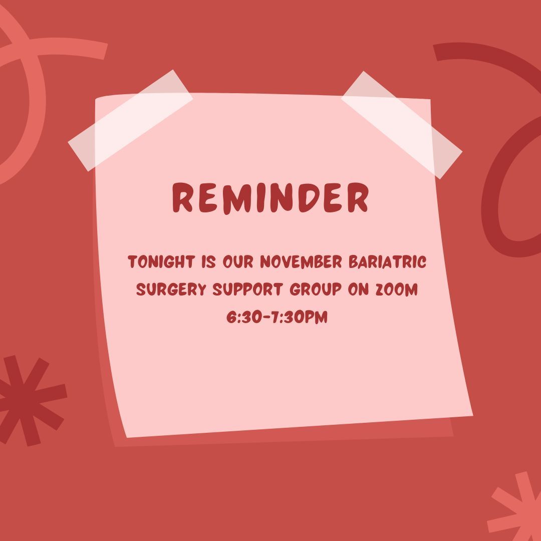 Same place, same time.  See you there!  #UCDavisBariatrics #BariatricSurgerySupportGroup