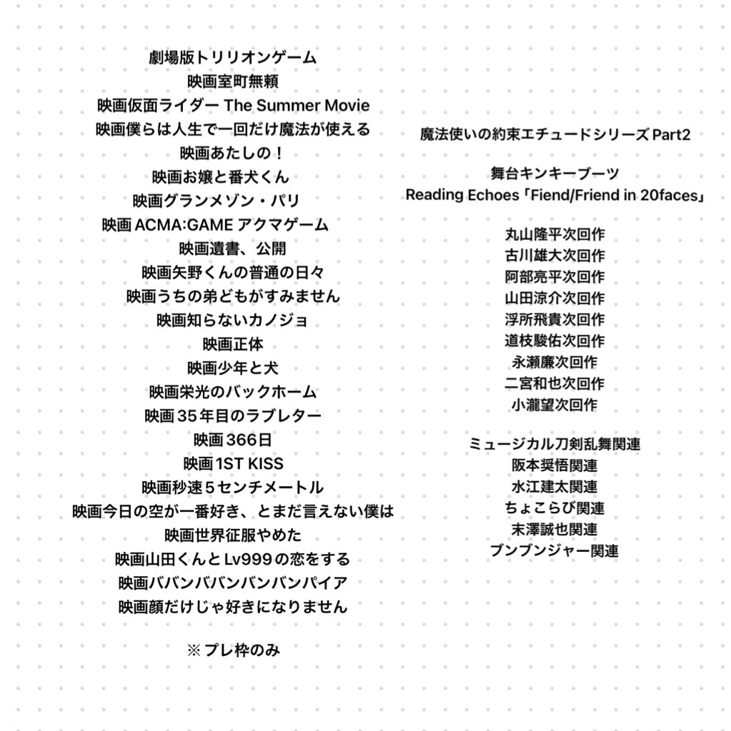 ms_sg_mk's tweet photo. 相互協力していただける方を探しています。

【譲】画像以外
ぴあプレロープレその他有料も◎

【求】佐.野晶/哉 次回作(未定)
※未発表の映画作品

詳細はDMにお願い致します。

#チケット相互協力 #チケット協力
#相互協力 #名義協力 https://t.co/cIXRxPh87X