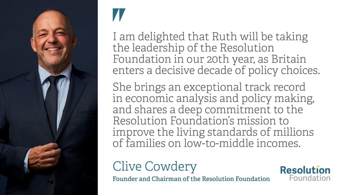 🚨Exciting news🚨 

Today the Resolution Foundation has announced that Ruth Curtice has been appointed as its new Chief Executive, starting January 20th 2025. 

Read more➡️buff.ly/3YU8pZi
