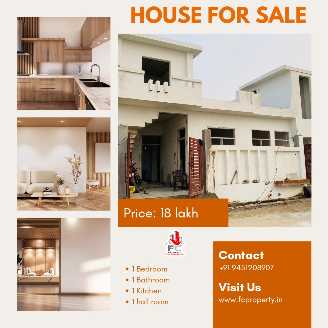 fcproperty07's tweet photo. https://t.co/0DUJ6LvwXH
𝐂𝐎𝐍𝐓𝐀𝐂𝐓 𝐔𝐒 ☎ +91 9451208907

🌳 Land Area: 700 SQFT
🏠 Built-up ; 1000 SQFT
📏 Size:  20   X 35
🧭 Facing : EAST
🛣 Front road: 25 Ft.

1 Spacious Bedrooms 🛏🛏🛏
1 Bathroom 🚿
1 OTS
1 HALL ROOM 

💵𝐏𝐑𝐈𝐂𝐄  :  18LAKHS https://t.co/CE5VMB0FPU