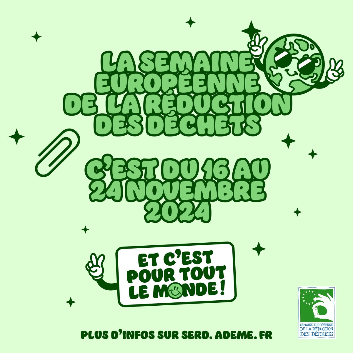La Semaine européenne de la réduction des déchets #SERD2024 met en valeur des milliers d’initiatives pour faire évoluer collectivement nos pratiques.

Dans votre école, votre collège ou votre lycée, quelles sont vos actions et astuces Zéro-Déchet ? ♻ serd.ademe.fr/participer/act…