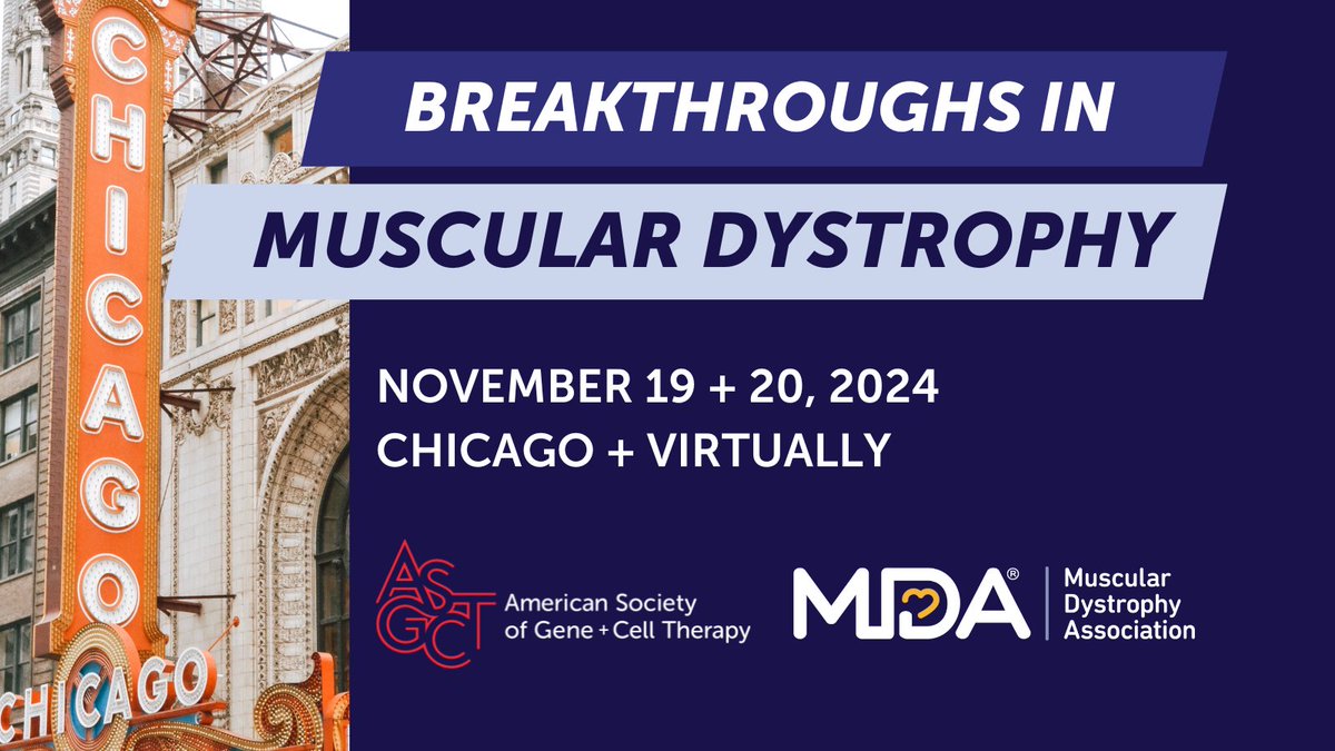 ASGCTherapy's tweet photo. Good morning, #ASGCTBreakthroughs24 attendees joining us in Chicago and virtually! 

There's still time to register! All attendees can view sessions on demand on the virtual platform + for 30 days after the event. #genetherapy #celltherapy #Duchenne https://t.co/ikO0xLOuRR https://t.co/VsSbpNJph5