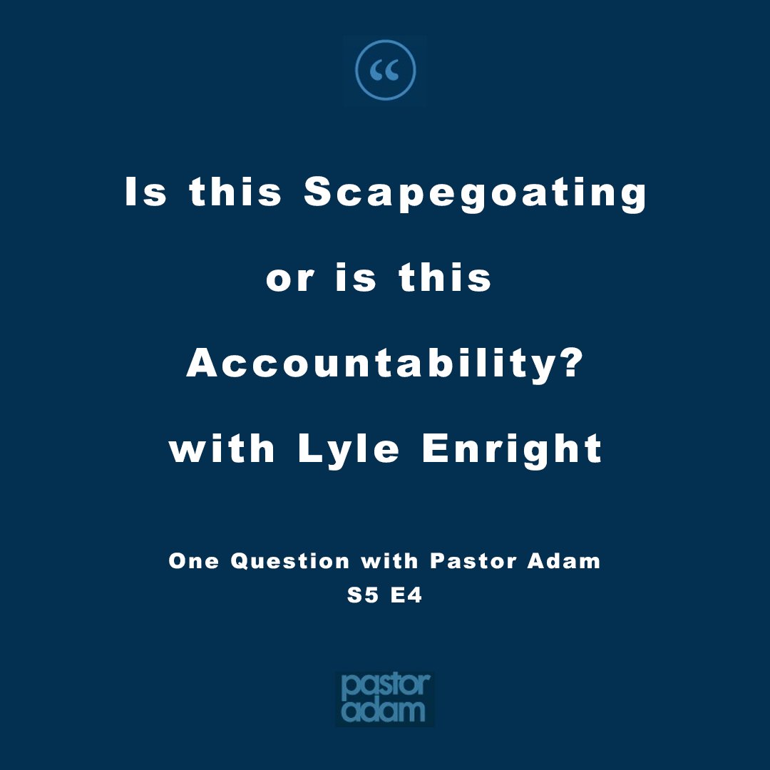 RavenFoundation's tweet photo. What is the difference between scapegoating someone and holding someone accountable? How can we tell the difference? Is it possible to hold people accountable without scapegoating them? Pastor Adam  explores these questions with Lyle Enright. https://t.co/KTOkWRFerd https://t.co/q8F2TDN1uW