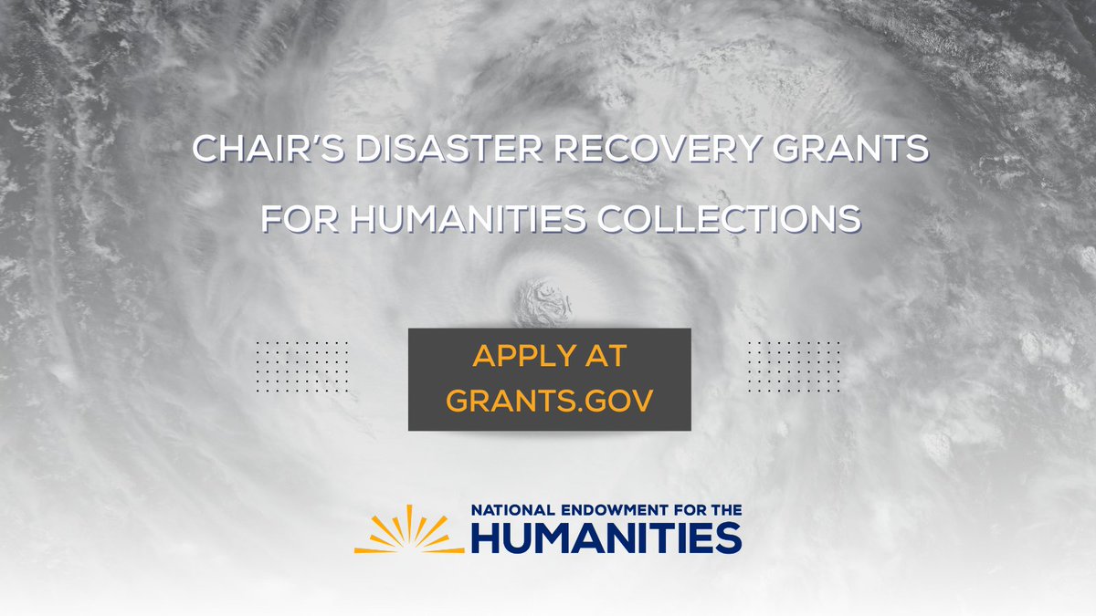 North Carolina Humanities (@nchumanities) on Twitter photo 📢<a href="/NEHgov/">National Endowment for the Humanities</a> invites #humanities organizations that steward collections affected by Hurricane and Tropical Storm Helene & Hurricane Milton to apply for this recovery grant opportunity through April 25, 2025. neh.gov/program/chairs… 📢<a href="/NEHgov/">National Endowment for the Humanities</a> invites #humanities organizations that steward collections affected by Hurricane and Tropical Storm Helene & Hurricane Milton to apply for this recovery grant opportunity through April 25, 2025. neh.gov/program/chairs…