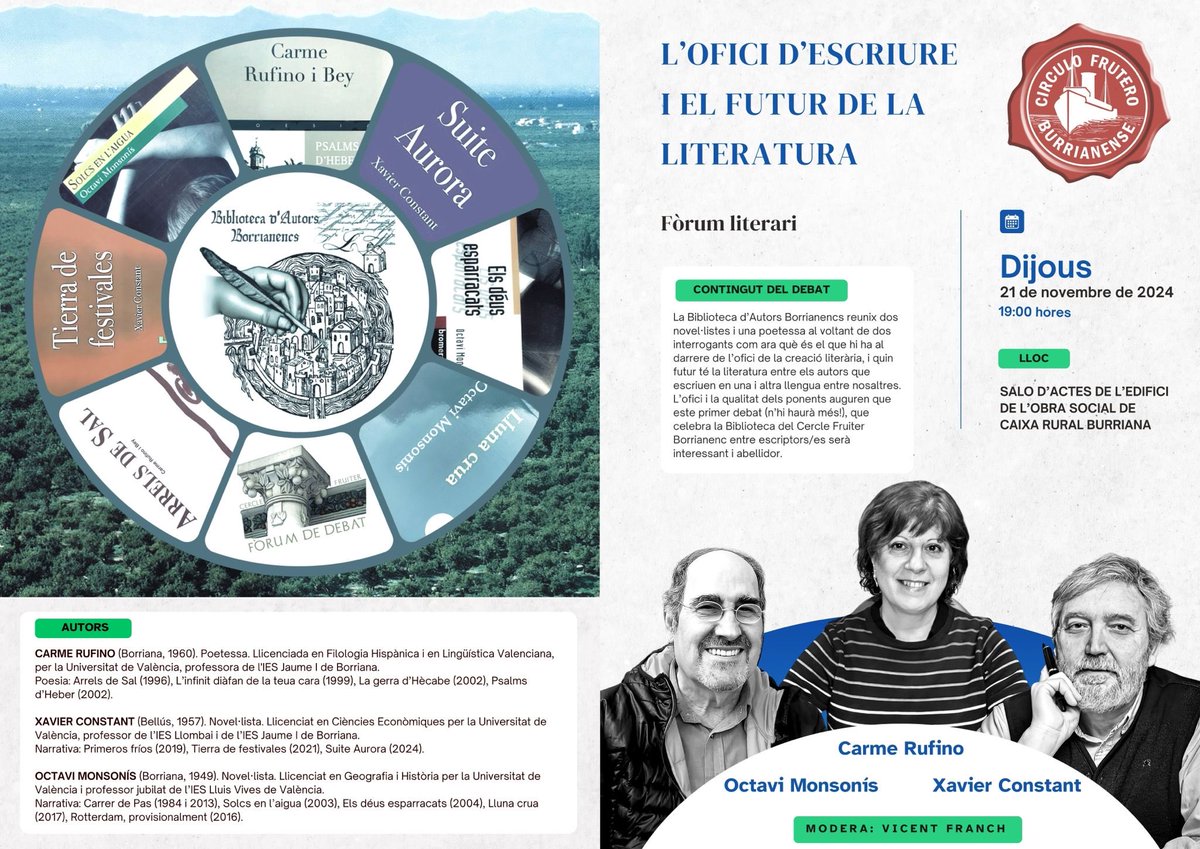 Per si vos interessa passar una vesprada parlant de literatura, del bé i del mal.