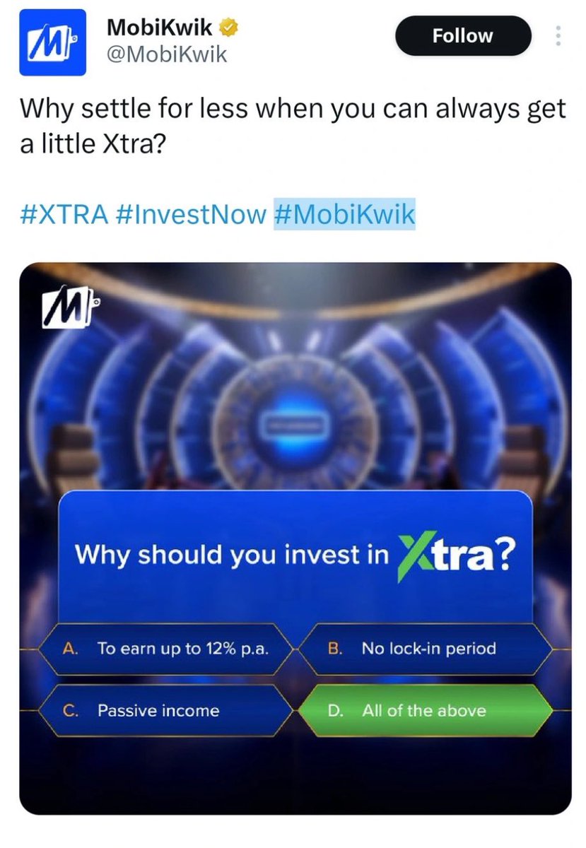 <a href="/MobiKwik/">MobiKwik</a> New advertisement means new scam.
Add in your time line "Scam Kwik"
Fraud advertisement always 
Scammer management..
<a href="/MobiKwik/">MobiKwik</a> <a href="/BipinSingh/">Bipin Preet Singh</a> <a href="/UpasanaTaku/">Upasana Taku</a> 

Holding investors fund unethically !!