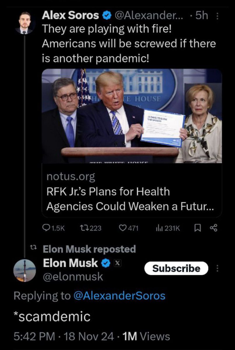 RealFletch17's tweet image. Man sometimes I really love X
Check out Elon trolling Alex Soros and if it’s not enough he replied, he reposted his reply!!
#TrollingIsFun #Scamdemic