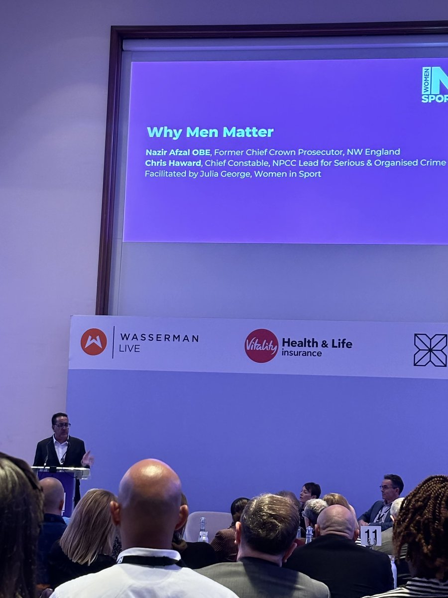 Great that <a href="/nazirafzal/">nazir afzal</a> puts women’s exclusion from sport in the wider context of victimisation and misogyny. We can’t ignore it. Because women’s and girls’ experiences must be heard and acted upon. 
<a href="/Womeninsport_uk/">Women in Sport</a> 40th Anniversary Conference
#WomenInSport40