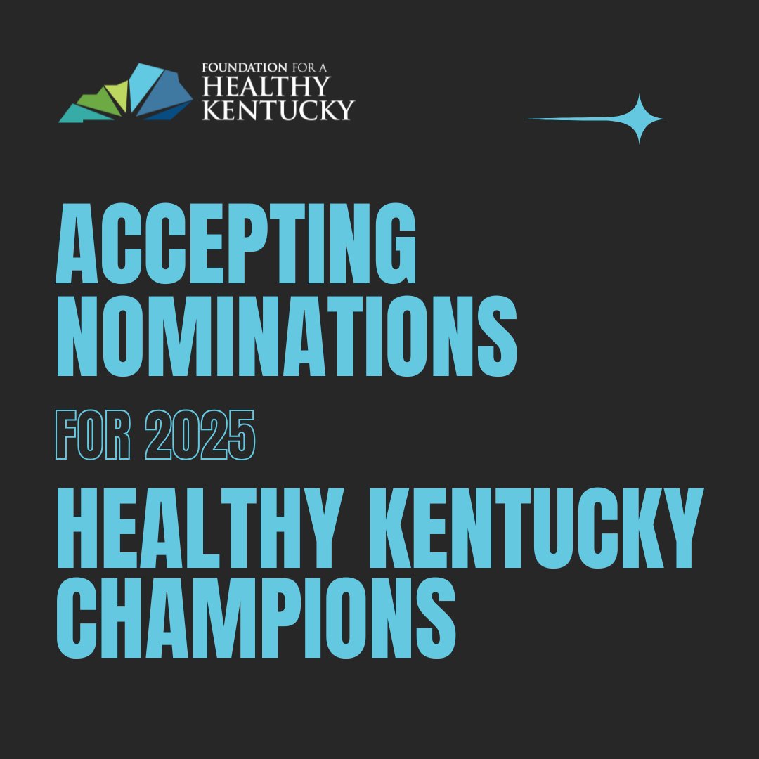 healthyky's tweet photo. Do you know someone going above and beyond to improve the health of Kentuckians? We want to hear about them! We are now accepting nominations for the 2025 class of Healthy Kentucky Champions. Learn more here: https://t.co/i7DeC7wcIO https://t.co/Lc490xeaSl