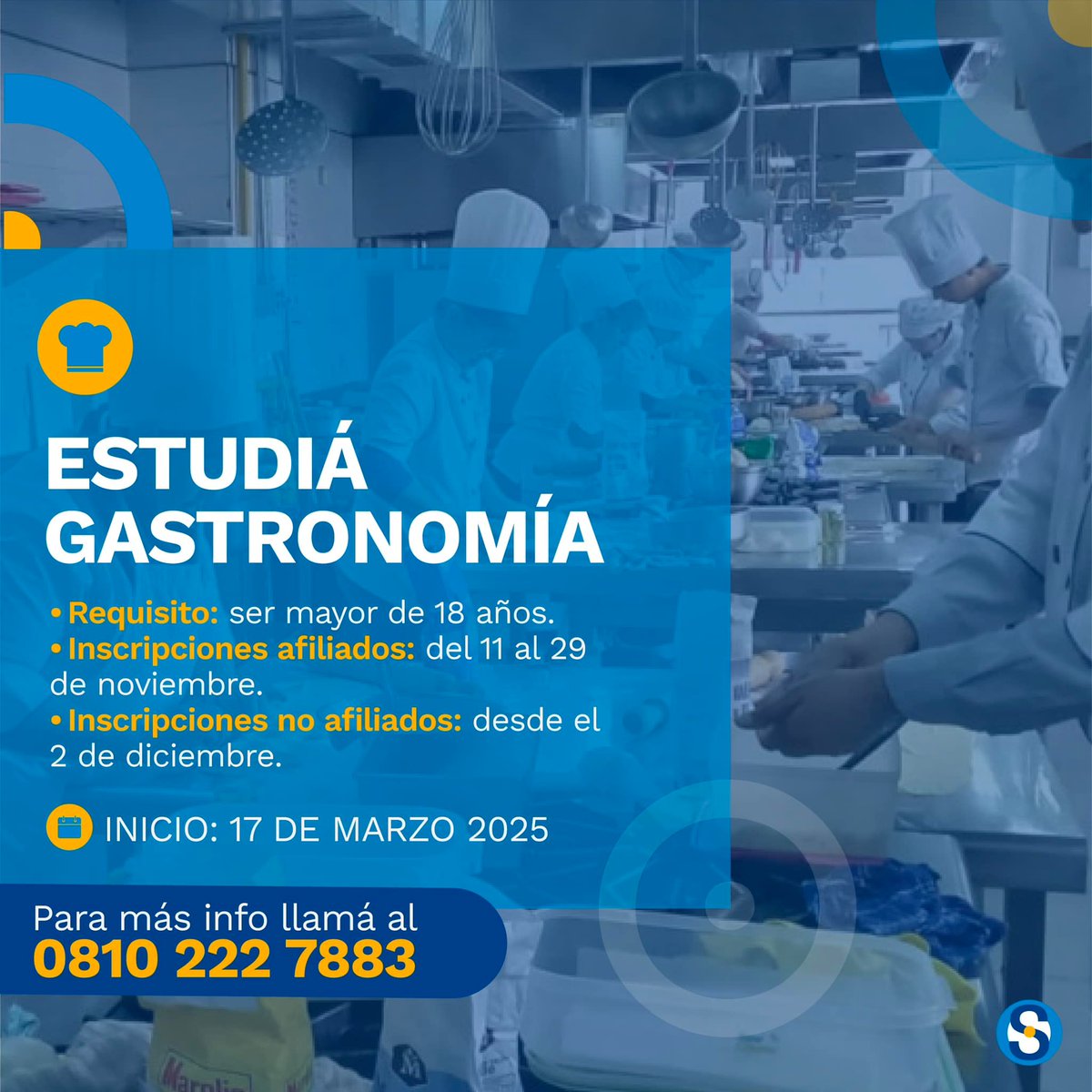 resefop's tweet photo. #SUTERH ➡️ CURSOS DE #GASTRONOMÍA
➡️ Inscripciones para afiliados del 11 al 29/11 / para público en general a partir del 2/12
📅 Inicio: 17/03/2025
Info📞 0810 222 7883
📍 Venezuela 340, Monserrat | int. 5214 de 9 a 22 hs
📍 Freire 929, Colegiales | int. 7255 de 9 a 22 hs https://t.co/JcgNOqlC6v