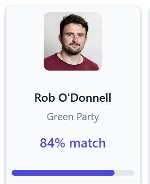 Who's this fella I've matched with? 🤔 

A little reminder to take the final result of candidate quizzes/ matches with a grain of salt - I'm not even 100% with myself apparently! 

(There's nuances to some of the questions, and also the questions only cover a select few topics.)