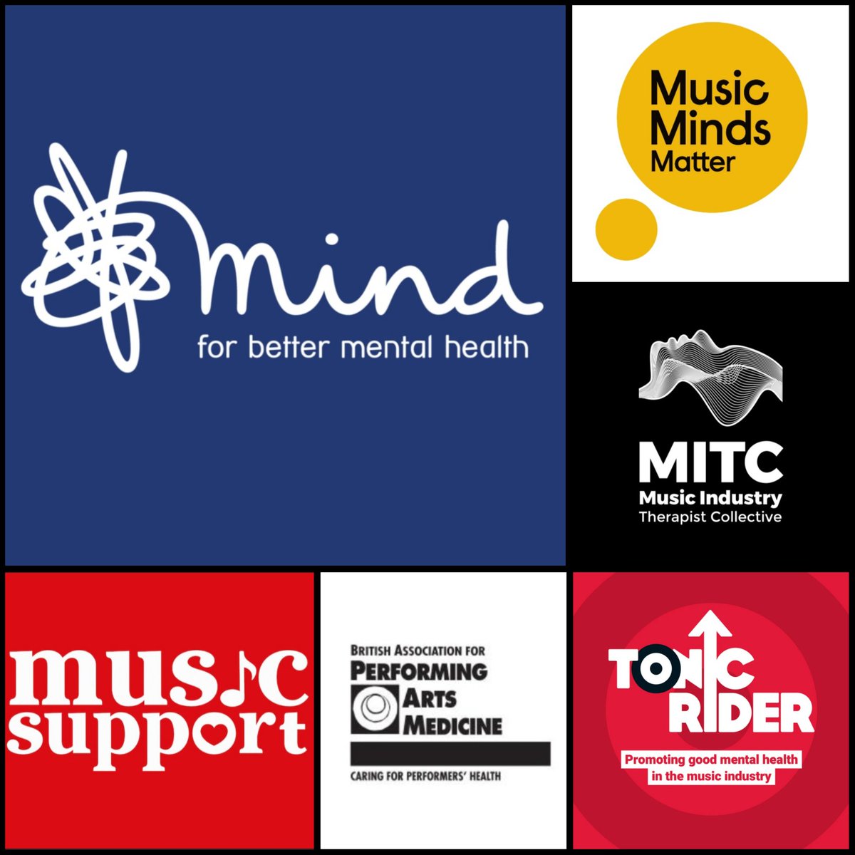 Here are some amazing organisations that support artists in the music industry. 👇🏻 Mind also has mental health guides for freelancers, managers &amp; businesses. Although these fantastic places exist, there is still not enough support from labels. Link here- mind.org.uk/workplace/musi…
