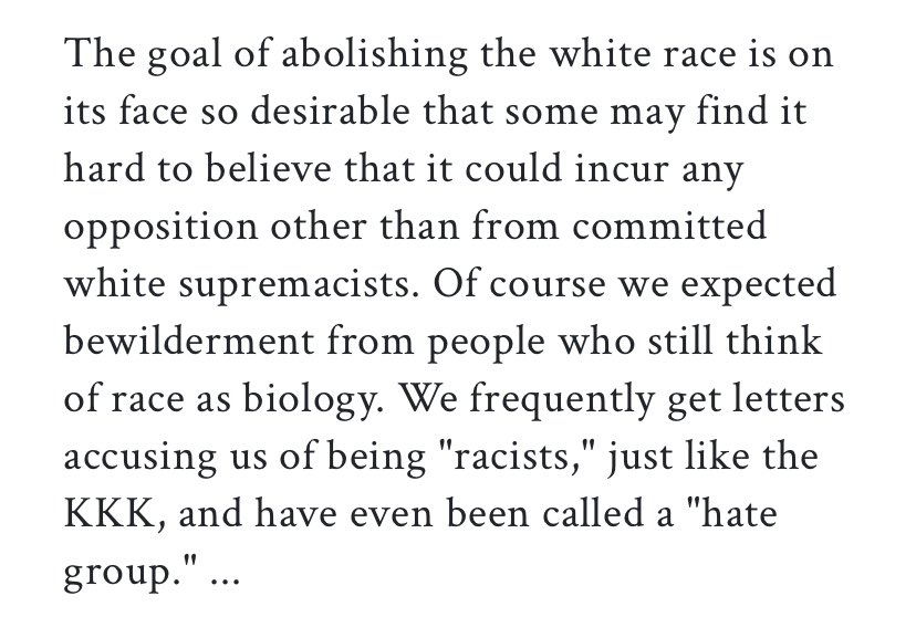 NGELSPlT's tweet photo. @Bobbythirdway @barstoolswe @Gibbs6797 @nikicaga also i’m not sure if you read it or just saw the title and shrieked, but they’re talking about abolishing whiteness as a social class, not “people who have light skin”. it’s literally mentioned verbatim that they’re talking about capital w Whiteness, not white PEOPLE. https://t.co/EQQ9nxSWTU